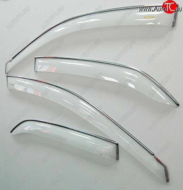 2 299 р. Дефлектора окон CA-Plastic  Chevrolet Rezzo (2000-2008) (Шелкография белая, Без хром.молдинга)  с доставкой в г. Вологда
