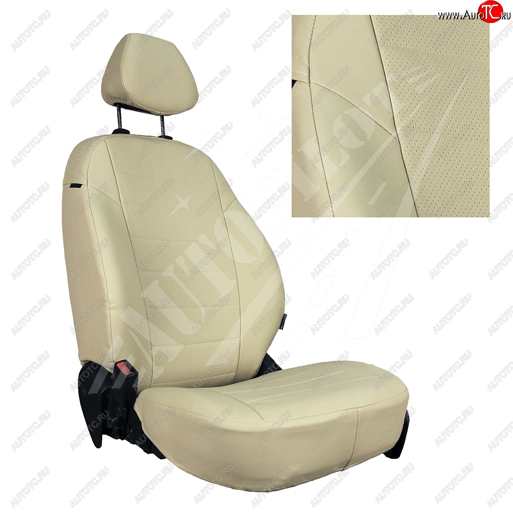 8 249 р. Чехлы сидений AUTOPILOT Экокожа (задние спинка и сиденье 40/60)  Chevrolet Spark  M300 (2010-2022) дорестайлинг, 2-ой рестайлинг (Бежевый + Бежевый)  с доставкой в г. Вологда