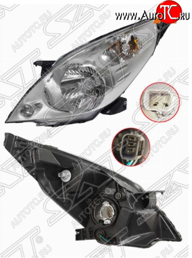 8 199 р. Левая передняя фара SAT (c электрокорректором) Daewoo Matiz M300 (2009-2016)  с доставкой в г. Вологда