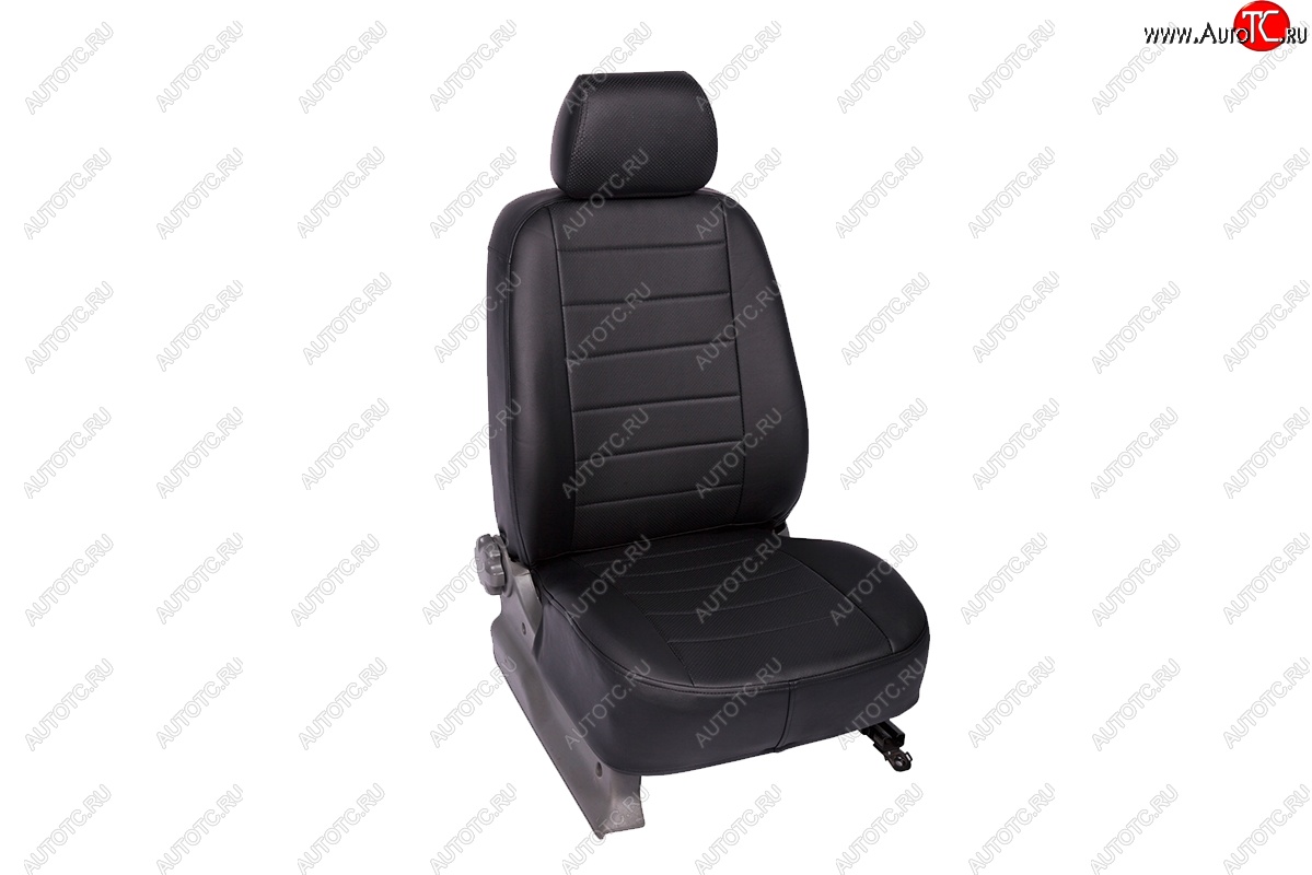 6 999 р. Чехлы Seintex (экокожа)  Chevrolet Spark  M300 (2010-2015) дорестайлинг (Цвет: черный/черный)  с доставкой в г. Вологда