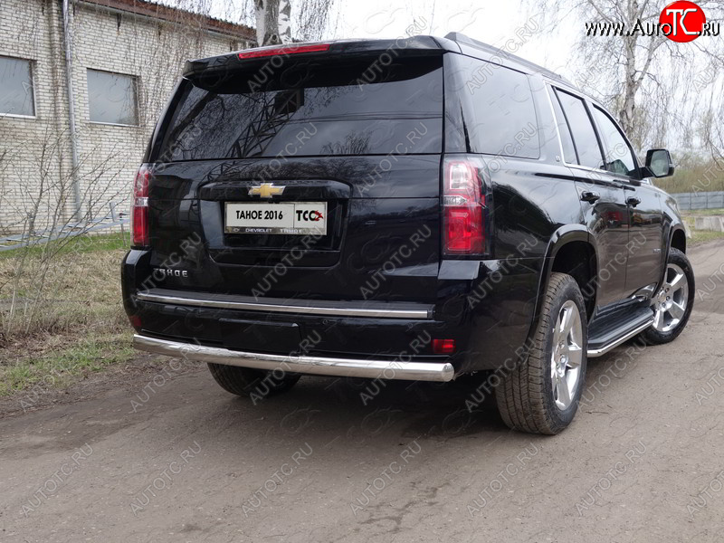 25 499 р. Защита заднего бампера (овальная) ТСС 75х42 мм Chevrolet Tahoe K2UC (2014-2021)  с доставкой в г. Вологда