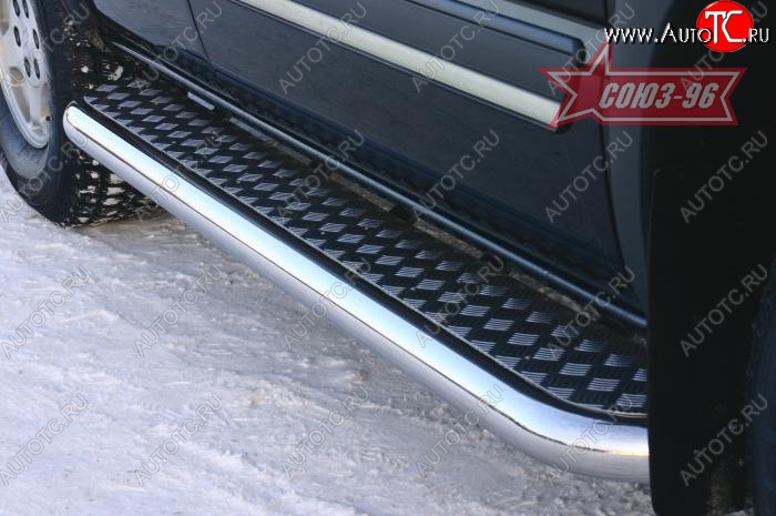 21 644 р. Защита порогов с листом Souz-96 (d76). Chevrolet Tahoe GMT900 5 дв. (2006-2013)  с доставкой в г. Вологда