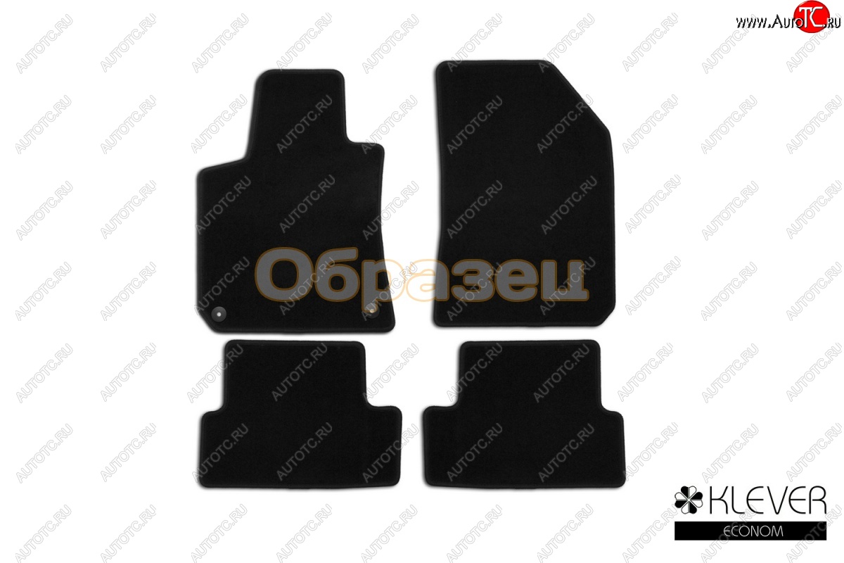 4 849 р. Коврики в салон Klever Econom (текстиль, 4 шт., без подпятника, оверлок) Chrysler 300C LX седан (2004-2011) (Черный)  с доставкой в г. Вологда
