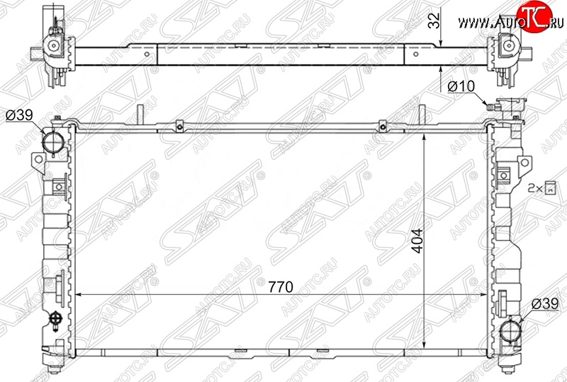 8 649 р. Радиатор двигателя SAT (пластинчатый, 3.3/3.8, МКПП/АКПП) Chrysler Voyager RG минивэн дорестайлинг (2000-2004)  с доставкой в г. Вологда