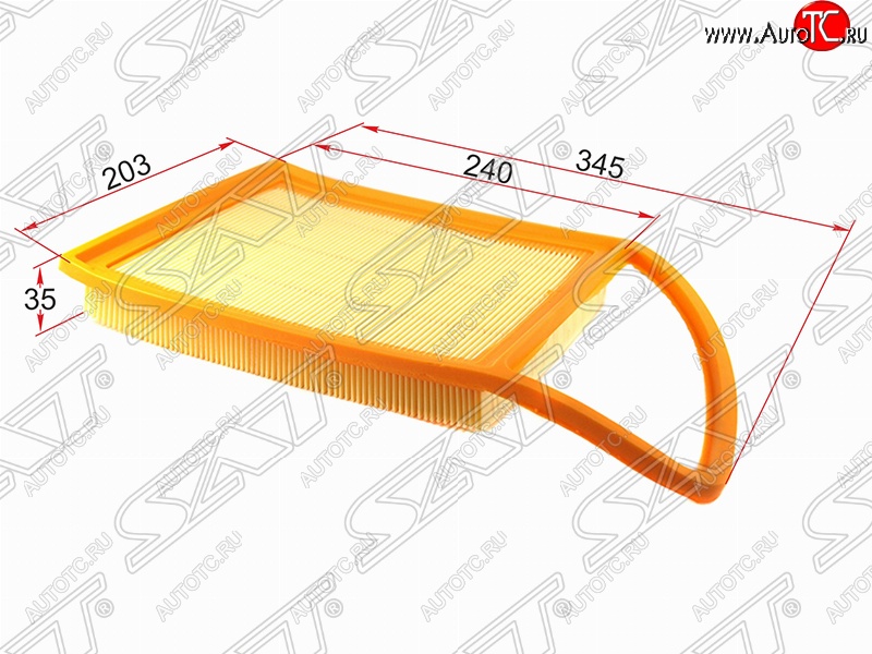 329 р. Фильтр воздушный двигателя SAT (345/240х203х35 mm)  CITROEN Berlingo  B9 (2008-2022), CITROEN C4  B7 (2011-2018), CITROEN Jumpy (2007-2017), Peugeot 3008 (2009-2017), Peugeot 408 (2010-2022), Peugeot 5008  T8 (2009-2016), Peugeot 508 ( универсал,  седан) (2010-2018), Peugeot Expert  G9 (2007-2017)  с доставкой в г. Вологда
