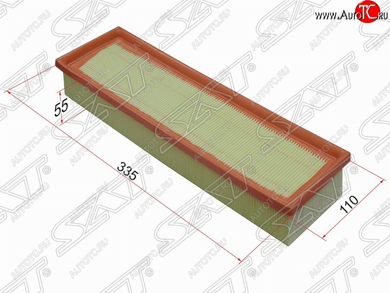231 р. Фильтр воздушный двигателя SAT (335х110х55 mm)  CITROEN Berlingo  M59 (2002-2012), CITROEN C2 (2003-2009), CITROEN C3  FC/FN (2002-2009), Peugeot 1007 (2004-2009), Peugeot 207 ( WK,  WA,  WC) (2006-2012), Peugeot Partner  M49/M59 (1997-2002)  с доставкой в г. Вологда