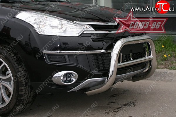 18 314 р. Защита переднего бампера Souz-96 (d76) CITROEN C-crosser (2007-2012)  с доставкой в г. Вологда