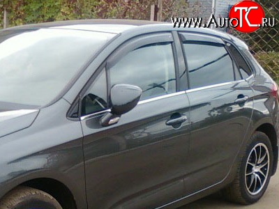 999 р. Комплект дефлекторов окон (ветровиков) 4 шт. (хетчбек) Russtal CITROEN C4 B7 хэтчбэк 5 дв. (2011-2018)  с доставкой в г. Вологда