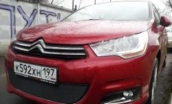 1 469 р. Сетка на бампер (хетчбек) Russtal (черная) CITROEN C4 B7 хэтчбэк 5 дв. (2011-2018)  с доставкой в г. Вологда. Увеличить фотографию 3