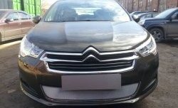 1 539 р. Сетка на бампер (седан) Russtal (хром) CITROEN C4 B7 хэтчбэк 5 дв. (2011-2018)  с доставкой в г. Вологда. Увеличить фотографию 4