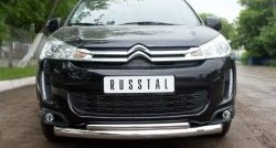 19 549 р. Защита переднего бампера (2 трубыØ76 и 42 мм, нержавейка) SLITKOFF CITROEN C4 aircross (2012-2017)  с доставкой в г. Вологда. Увеличить фотографию 3