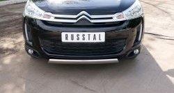 12 999 р. Защита переднего бампера (Ø75х42 мм, нержавейка) Russtal CITROEN C4 aircross (2012-2017)  с доставкой в г. Вологда. Увеличить фотографию 2