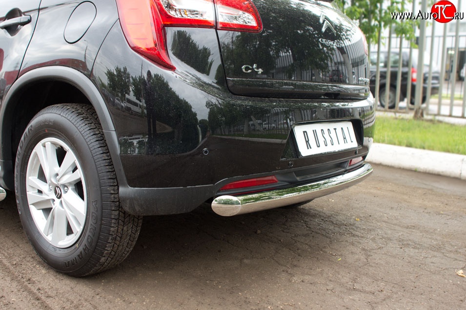 15 349 р. Одинарная защита заднего бампера из трубы диаметром 76 мм SLITKOFF CITROEN C4 aircross (2012-2017)  с доставкой в г. Вологда