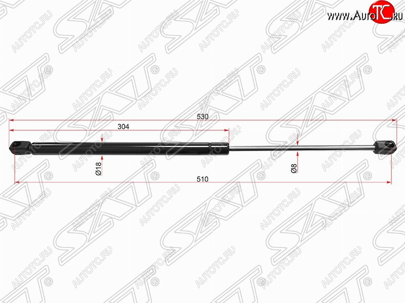 499 р. Упор крышки багажника SAT (газовый)  CITROEN C5 ( X40,DC,  X40,DE) (2000-2004) лифтбэк дорестайлинг, универсал дорестайлинг  с доставкой в г. Вологда