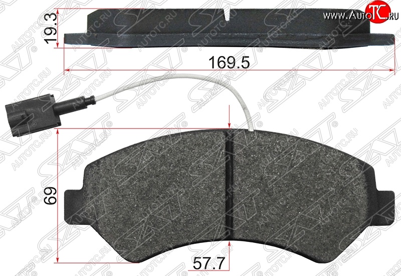 1 429 р. Колодки тормозные SAT (передние, 1 датчик износа)  CITROEN Jumper  250 (2006-2014), Fiat Ducato  250 (2006-2014), Peugeot Boxer  250 (2006-2014)  с доставкой в г. Вологда