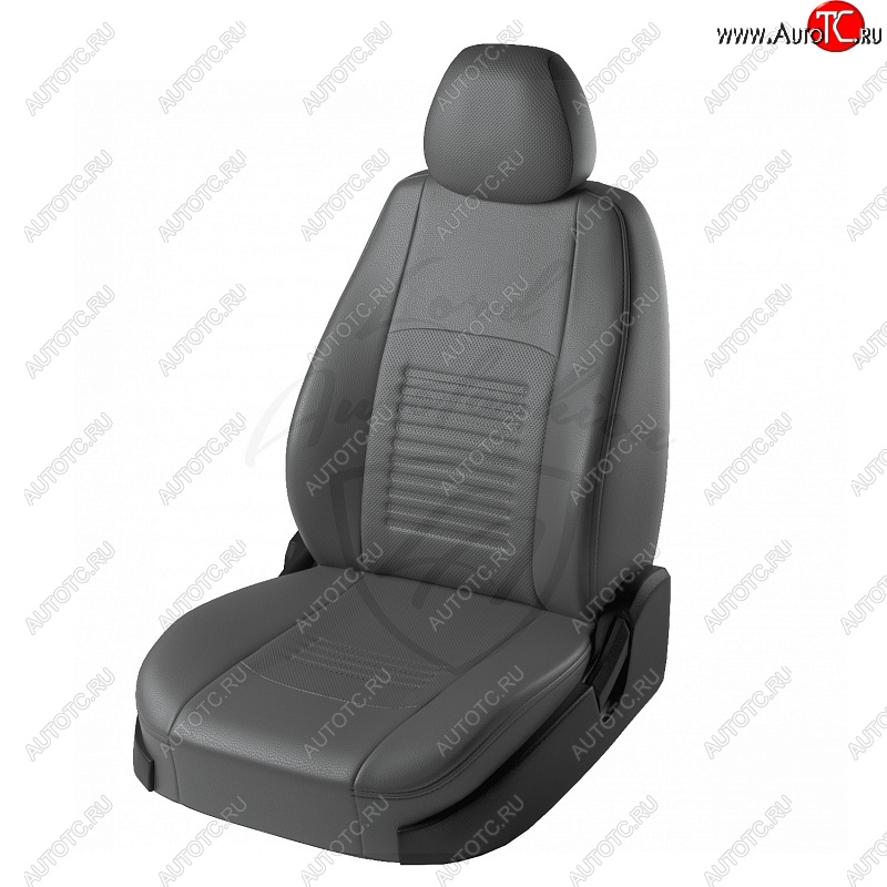 6 799 р. Чехлы для сидений Lord Autofashion Турин (экокожа) Daewoo Matiz M100 дорестайлинг (1998-2000) (Серый, вставка Серая)  с доставкой в г. Вологда