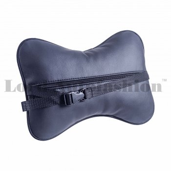 349 р. Подушка-косточка Lord Autofashion Байрон (экокожа, 1 шт.) Лада Ларгус дорестайлинг R90 (2012-2021) (Черный, строчка красная)  с доставкой в г. Вологда. Увеличить фотографию 3