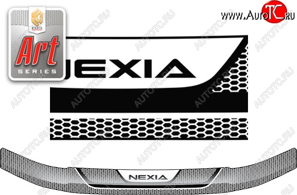 2 869 р. Дефлектор капота CA-Plastiс  Daewoo Nexia  рестайлинг (2008-2015) (Серия Art черная)  с доставкой в г. Вологда