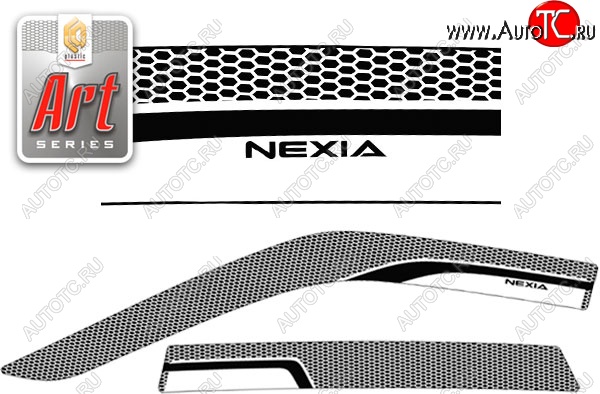 2 199 р. Дефлектора окон CA-Plastiс  Daewoo Nexia  рестайлинг (2008-2015) (Серия Art графит, Без хром.молдинга)  с доставкой в г. Вологда