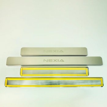 2 179 р. Накладки порожков салона INOX Daewoo Nexia дорестайлинг (1995-2008) (Нержавеющая сталь)  с доставкой в г. Вологда. Увеличить фотографию 2