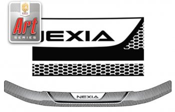 2 079 р. Дефлектор капота CA-Plastiс  Daewoo Nexia  дорестайлинг (1995-2008) (Серия Art белая)  с доставкой в г. Вологда. Увеличить фотографию 2