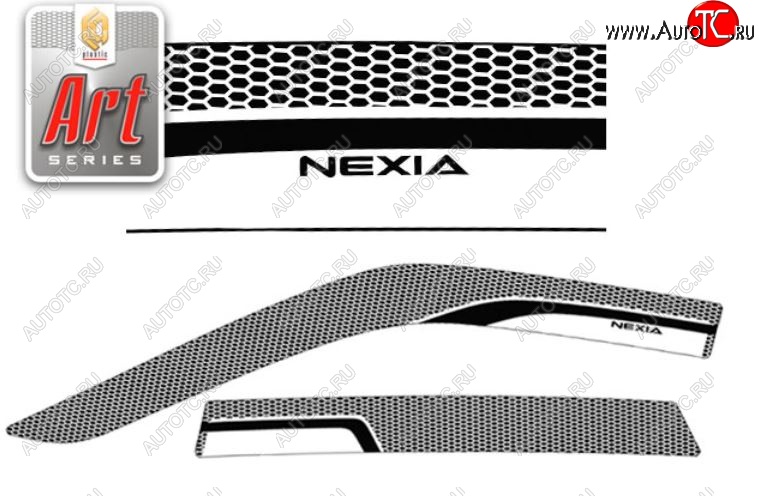 2 199 р. Дефлектор капота CA-Plastiс  Daewoo Nexia  дорестайлинг (1995-2008) (Серия Art серебро, Без хром.молдинга)  с доставкой в г. Вологда
