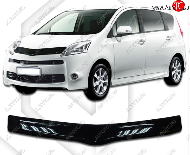 1 899 р. Дефлектор капота (M600S, M601S, M610S) CA-Plastiс  Daihatsu Boon Luminas  M500 минивэн (2008-2012) (Classic черный, Без надписи)  с доставкой в г. Вологда