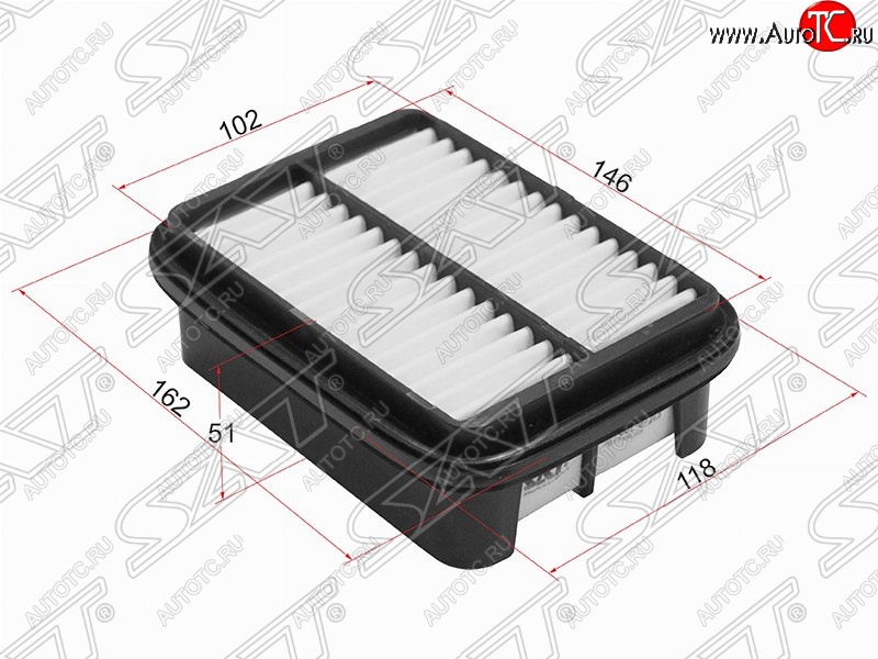 291 р. Фильтр воздушный двигателя SAT (162х118х51 mm)  Daihatsu Terios ( J100,  J102,J122) (1997-2005) дорестайлинг, рестайлинг  с доставкой в г. Вологда