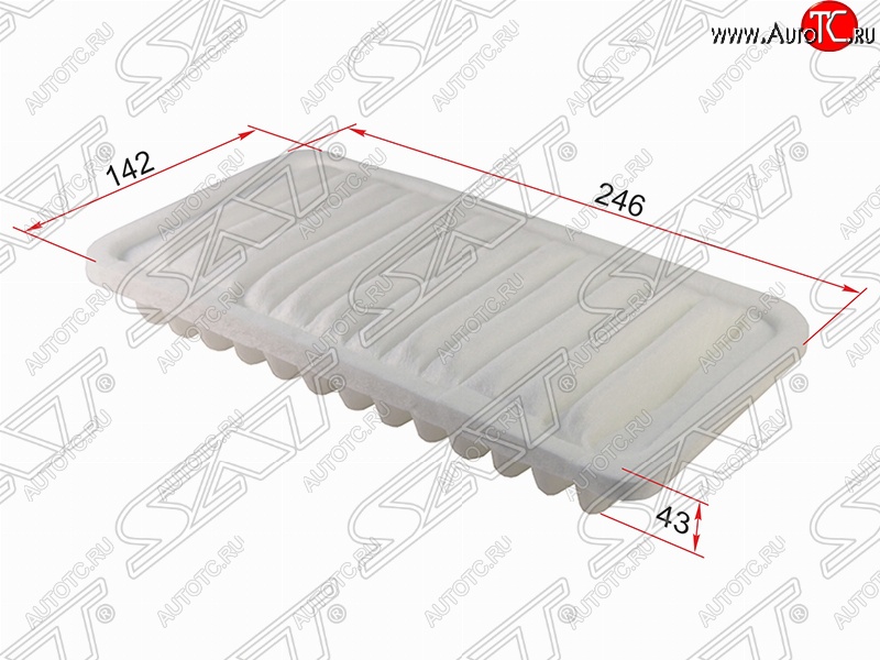 232 р. Фильтр воздушный двигателя SAT (1.3l, 246х142х43 mm)  Daihatsu Terios ( J100,  J102,J122) (1997-2005), Toyota Cami  J100 (1999-2006)  с доставкой в г. Вологда