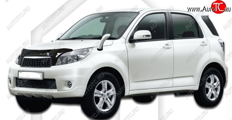 2 079 р. Дефлектор капота CA-Plastic Daihatsu Terios J200 дорестайлинг (2006-2009) (Classic черный, Без надписи)  с доставкой в г. Вологда