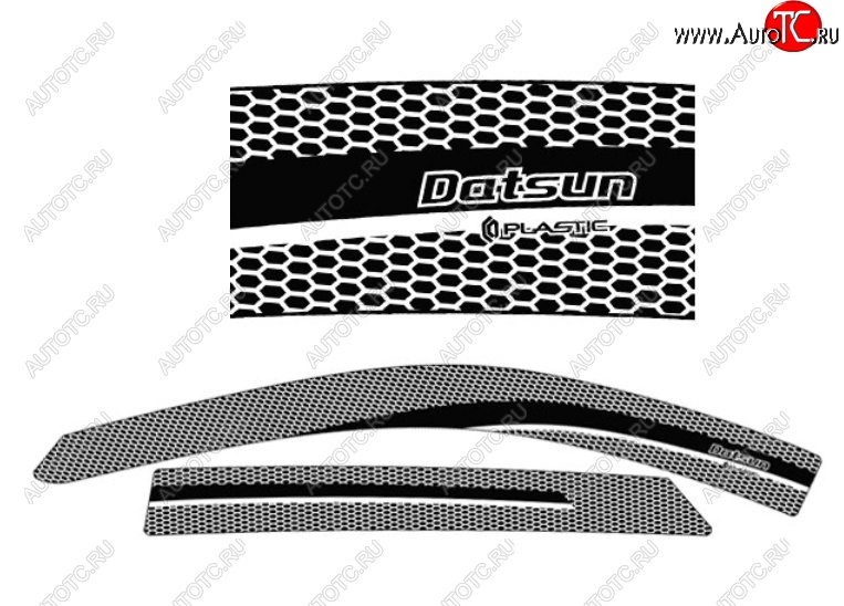 2 159 р. Дефлектора окон CA-Plastic  Datsun mi-DO (2014-2021) хэтчбэк (Серия Art графит, Без хром.молдинга)  с доставкой в г. Вологда