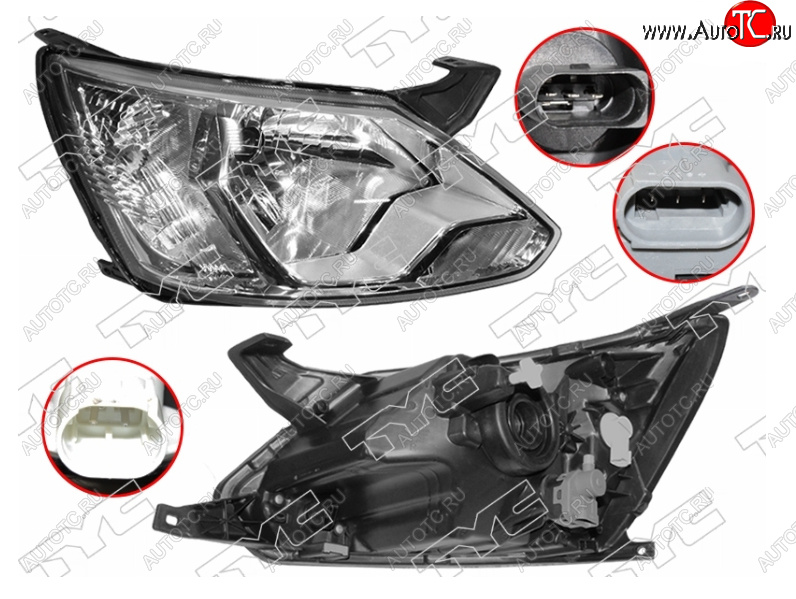 6 849 р. Правая фара (галоген, с корректором) TYC  Datsun on-DO (2014-2021) седан дорестайлинг, седан рестайлинг  с доставкой в г. Вологда