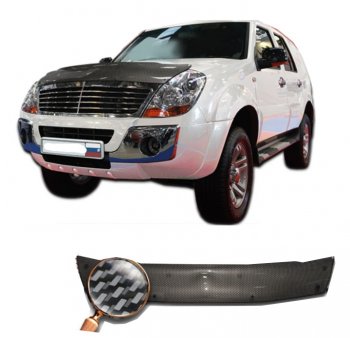 Дефлектор капота CA-Plastiс Derways Aurora (2006-2008) (Шелкография карбон-серебро)