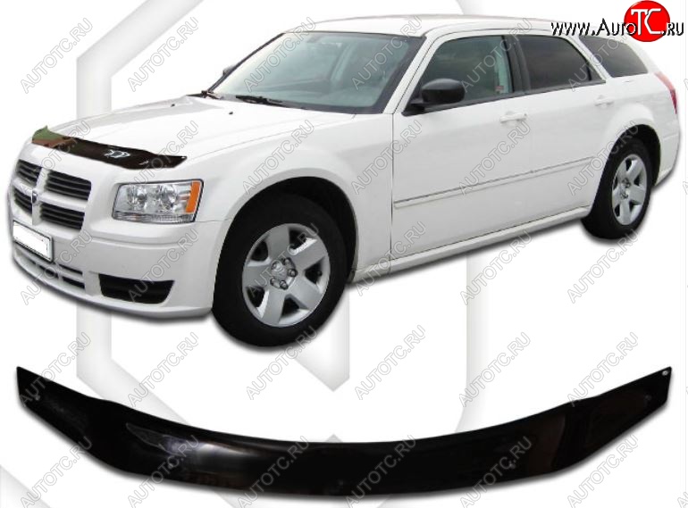 2 079 р. Дефлектор капота CA-Plastic Dodge Magnum (2004-2008) (Classic черный, Без надписи)  с доставкой в г. Вологда