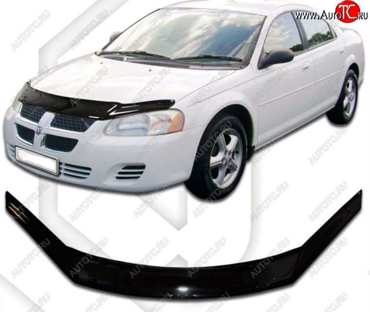 2 079 р. Дефлектор капота CA-Plastic  Dodge Stratus (2004-2006) (Classic черный, Без надписи)  с доставкой в г. Вологда