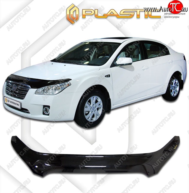 2 399 р. Дефлектор капота CA-Plastik exclusive  FAW Besturn B50 (2012-2017) рестайлинг (Classic черный, Без надписи)  с доставкой в г. Вологда