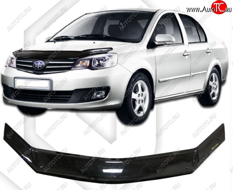 1 999 р. Дефлектор капота CA-Plastic FAW V5 (2012-2017) (Classic черный, Без надписи)  с доставкой в г. Вологда