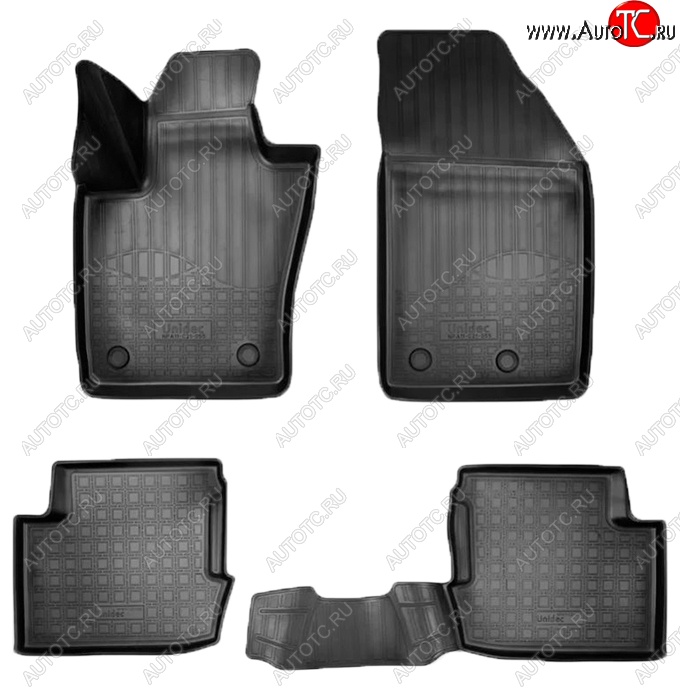 2 139 р. Коврики салонные Noplast (3D) Fiat 500X 334 дорестайлинг (2014-2018) (Черные)  с доставкой в г. Вологда