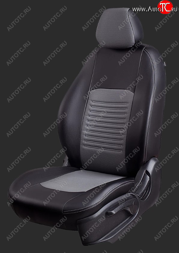 6 549 р. Чехлы для сидений Lord Autofashion Турин (экокожа, фургон, сиденья 1+2) Fiat Ducato 290 (2014-2025) (Черный, вставка серая)  с доставкой в г. Вологда