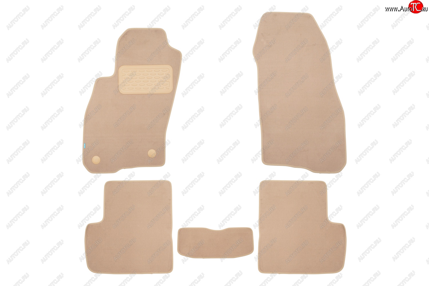 419 р. Коврики в салон Klever Premium (текстиль, 5 шт., подпятник, нубуковая лента) Fiat Grande Punto (2005-2012) (Бежевый)  с доставкой в г. Вологда
