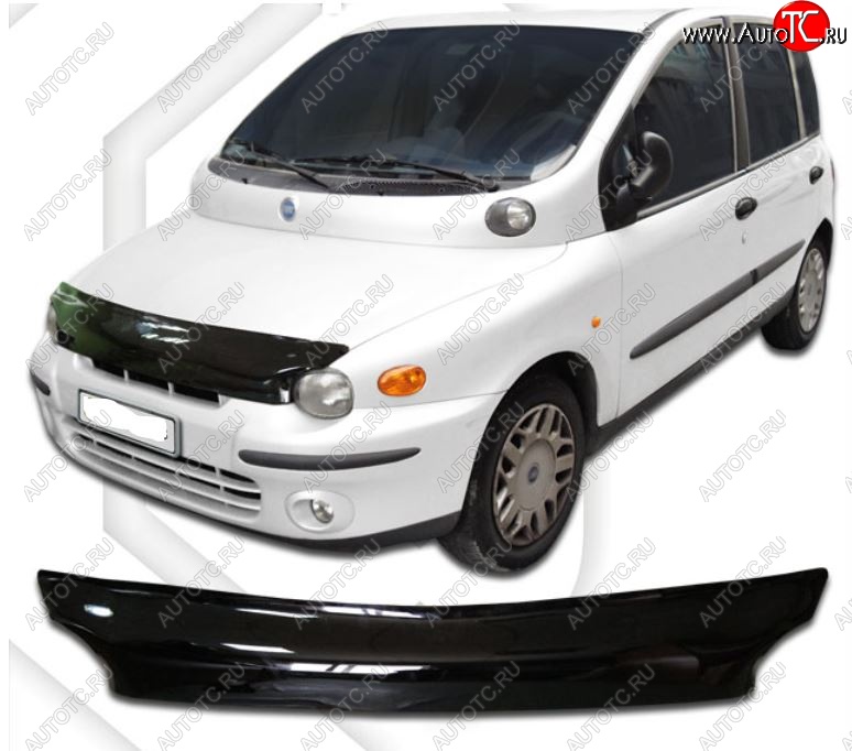 2 079 р. Дефлектор капота CA-Plastic  Fiat Multipla (1998-2010) (Classic черный, Без надписи)  с доставкой в г. Вологда