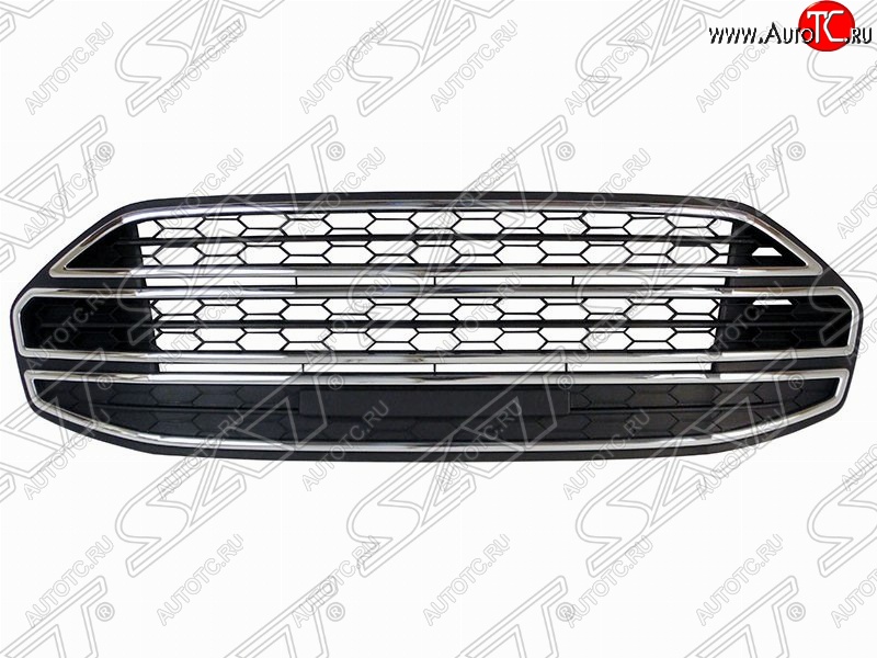 4 849 р. Решетка в передний бампер SAT (хром) Ford EcoSport дорестайлинг (2013-2019)  с доставкой в г. Вологда