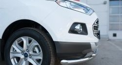 17 699 р. Защита переднего бампера (2 трубыØ63 и 42 мм, нержавейка) SLITKOFF Ford EcoSport дорестайлинг (2013-2019)  с доставкой в г. Вологда. Увеличить фотографию 2