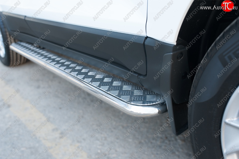22 999 р. Широкая защита порогов с трубой d42 мм SLITKOFF v2 Ford EcoSport дорестайлинг (2013-2019)  с доставкой в г. Вологда