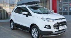 91 999 р. Защита порогов с пластиковыми вставками для ног из круглой трубы диаметром 76 мм Russtal Ford EcoSport дорестайлинг (2013-2019) (Защита порогов с со скосами на торцах (вариант 1))  с доставкой в г. Вологда. Увеличить фотографию 5
