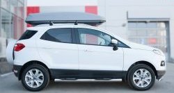 91 999 р. Защита порогов с пластиковыми вставками для ног из круглой трубы диаметром 76 мм Russtal Ford EcoSport дорестайлинг (2013-2019) (Защита порогов с со скосами на торцах (вариант 1))  с доставкой в г. Вологда. Увеличить фотографию 10