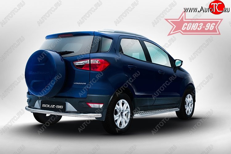 14 264 р. Овальная защита заднего бампера d60 Souz-96 Ford EcoSport дорестайлинг (2013-2019)  с доставкой в г. Вологда