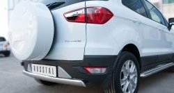12 999 р. Защита заднего бампера (Ø75x42 мм, нержавейка) Russtal Ford EcoSport дорестайлинг (2013-2019)  с доставкой в г. Вологда. Увеличить фотографию 2