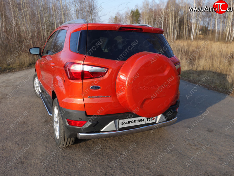 14 899 р. Защита заднего бампера (овальная) ТСС (нержавейка d75х42 мм) Ford EcoSport B515 рестайлинг (2017-2019)  с доставкой в г. Вологда
