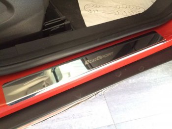 2 179 р. Накладки порожков салона INOX Ford EcoSport дорестайлинг (2013-2019) (нержавеющая сталь)  с доставкой в г. Вологда. Увеличить фотографию 3